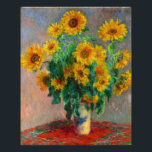 Monet Sunflowers Photo Print<br><div class="desc">Photo Print featuring Claude Monet’s oil painting Bouquet of Sunflowers (1881). Beautiful sunflowers in a blue vase atop a red table. A great gift for fans of impressionism and French art.</div>