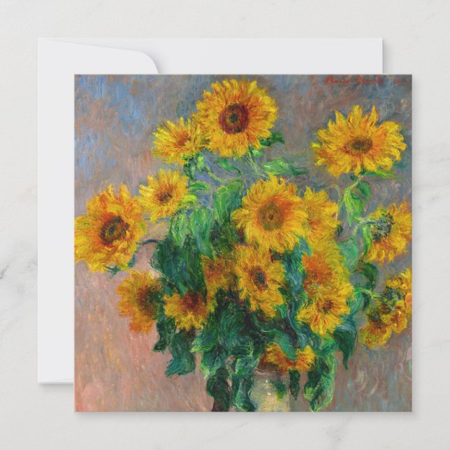 Monet Sunflowers Save The Date (Front)