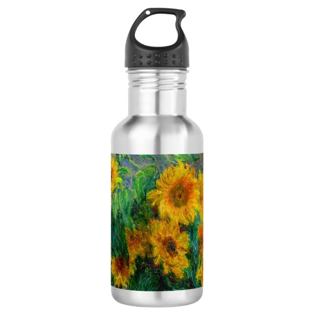 Monet Sunflowers Stainless Steel Water Bottle (Front)
