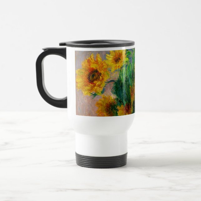 Monet Sunflowers Travel Mug (Left)