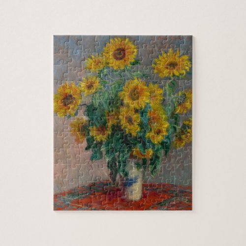 Monet Sunflowers Vintage French Impressionism Jigsaw Puzzle