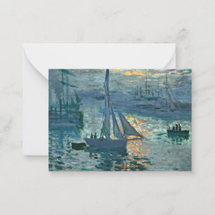 Monet - Sunrise (Marine), fine art painting Note Card