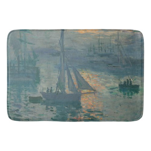 Monet Sunrise Marine Impressionism Painting Bath Mat