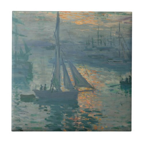 Monet Sunrise Marine Impressionism Painting Ceramic Tile