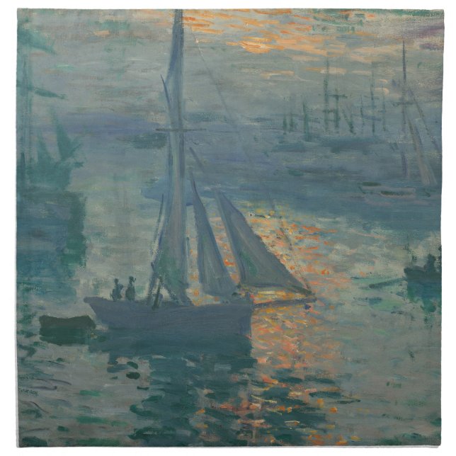 Monet Sunrise Marine Impressionism Painting Cloth Napkin (Front)