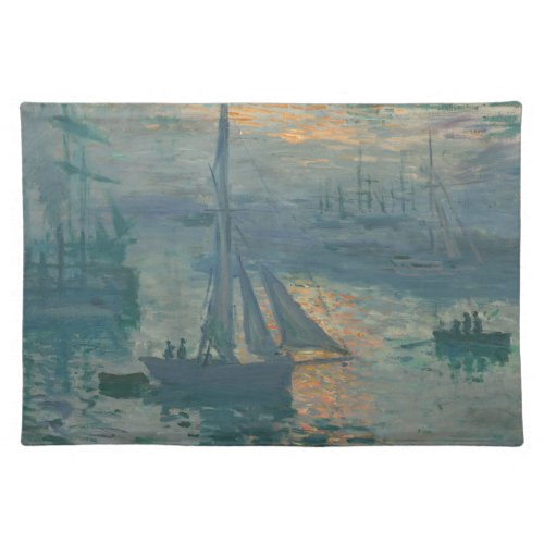 Monet Sunrise Marine Impressionism Painting Cloth Placemat