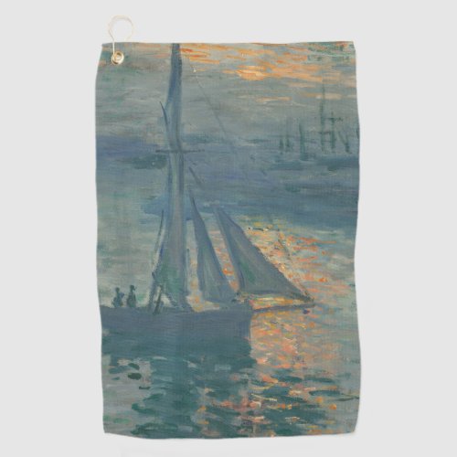 Monet Sunrise Marine Impressionism Painting Golf Towel
