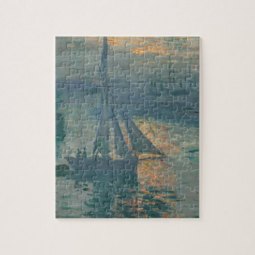 Monet Sunrise Marine Impressionism Painting Jigsaw Puzzle