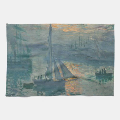 Monet Sunrise Marine Impressionism Painting Kitchen Towel