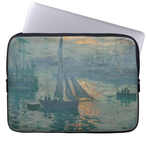 Monet Sunrise Marine Impressionism Painting Laptop Sleeve