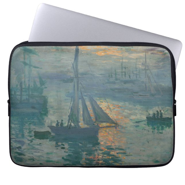 Monet Sunrise Marine Impressionism Painting Laptop Sleeve (Front)