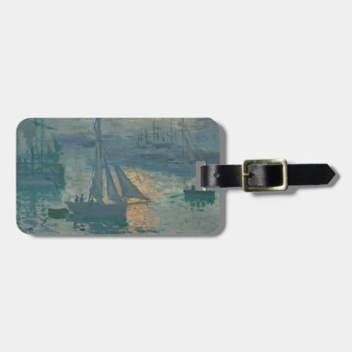 Monet Sunrise Marine Impressionism Painting Luggage Tag