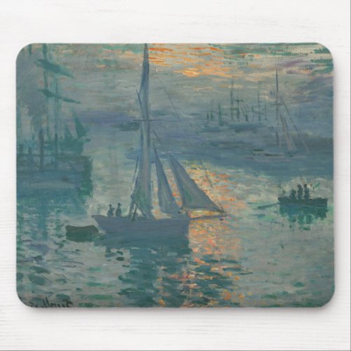 Monet Sunrise Marine Impressionism Painting Mouse Pad