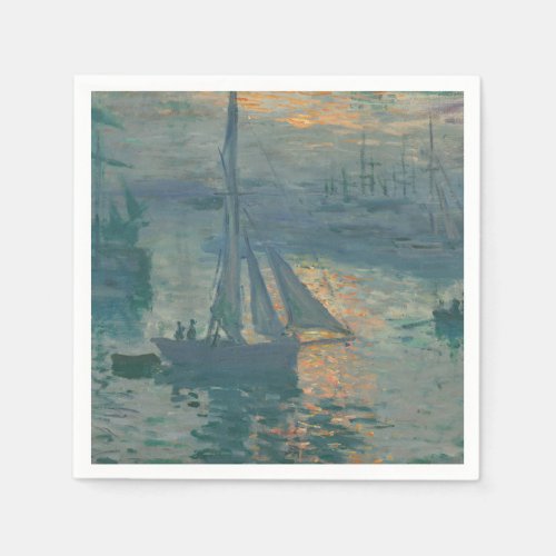 Monet Sunrise Marine Impressionism Painting Napkins