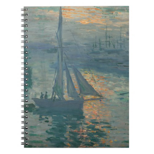 Monet Sunrise Marine Impressionism Painting Notebook