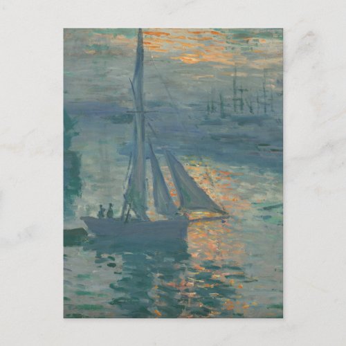 Monet Sunrise Marine Impressionism Painting Postcard