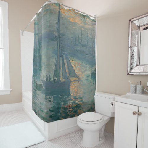 Monet Sunrise Marine Impressionism Painting Shower Curtain