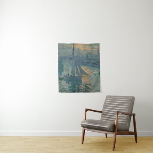 Monet Sunrise Marine Impressionism Painting Tapestry