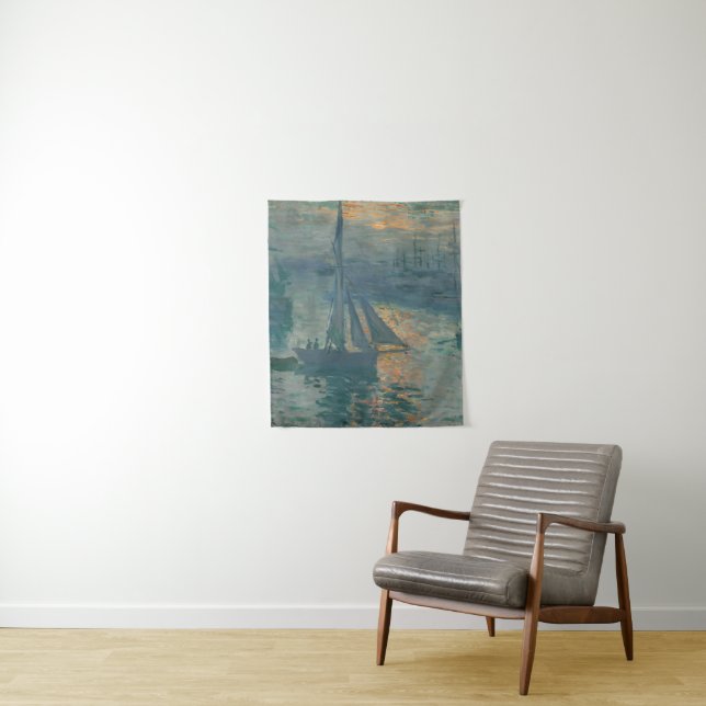 Monet Sunrise Marine Impressionism Painting Tapestry (In Situ)