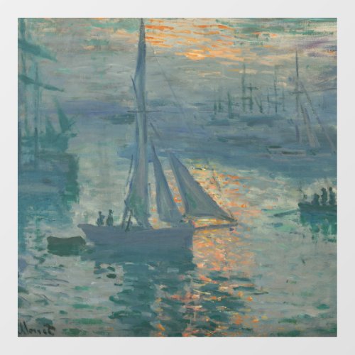 Monet Sunrise Marine Impressionism Painting Window Cling