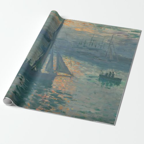 Monet Sunrise Marine Impressionism Painting Wrapping Paper
