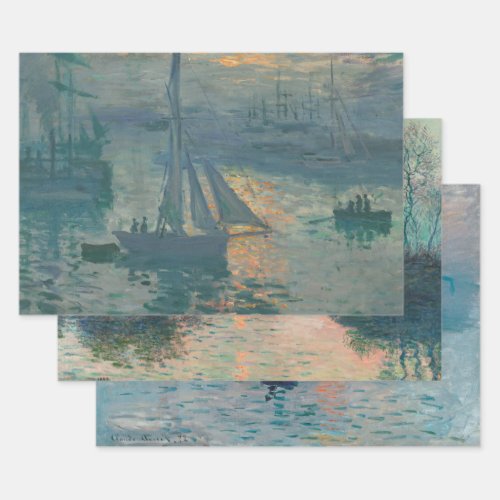 Monet Sunrise Marine Impressionism Painting Wrapping Paper Sheets