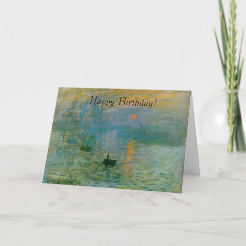 Monet Sunrise Painting Happy Birthday Card