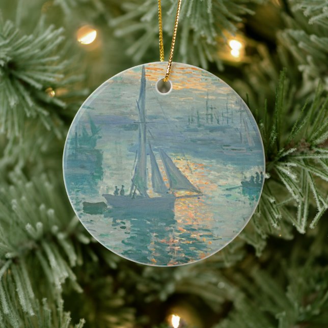 Monet Sunrise Sailing Art Ornament (Tree)