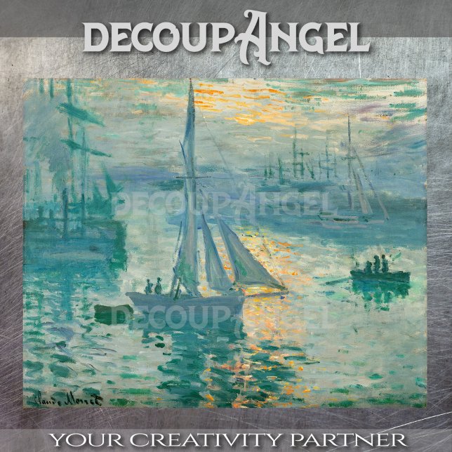 Monet- Sunrise with Ship Decoupage Tissue Paper (Creator Uploaded)