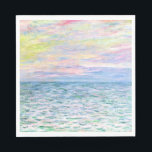 Monet - Sunset at Pourville, fine art Napkins<br><div class="desc">Sunset at Pourville,  pastel colors,  famous painting by Claude Monet</div>