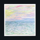 Monet - Sunset at Pourville, fine art Napkins<br><div class="desc">Sunset at Pourville,  pastel colors,  Impressionism painting by Claude Monet</div>