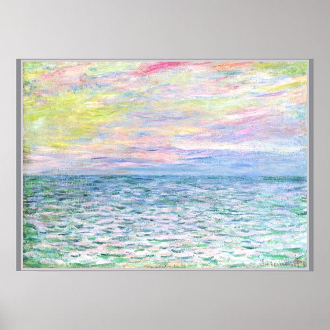 Monet - Sunset at Pourville, fine art Poster (Front)