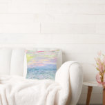 Monet - Sunset at Pourville, fine art Throw Pillow<br><div class="desc">Sunset at Pourville,  pastel colors,  Impressionism painting by Claude Monet</div>