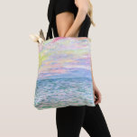 Monet - Sunset at Pourville, fine art Tote Bag<br><div class="desc">Sunset at Pourville,  pastel colors,  famous painting by Claude Monet</div>