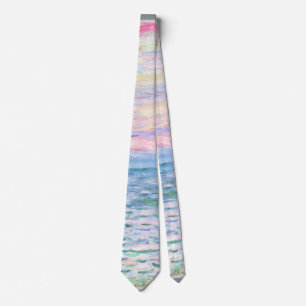 Monet - Sunset at Pourville Neck Tie