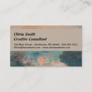 Monet Sunset on the Seine Fine Art Impressionism Business Card