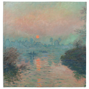 Monet Sunset on the Seine Fine Art Impressionism Cloth Napkin