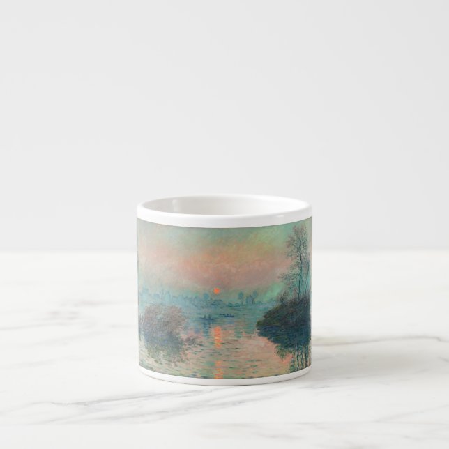 Monet Sunset on the Seine Fine Art Impressionism  Espresso Cup (Front)