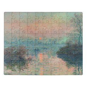Monet Sunset on the Seine Fine Art Impressionism  Jigsaw Puzzle