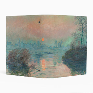 Monet Sunset on the Seine Fine Art Impressionism Mini Binder
