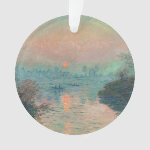 Monet Sunset on the Seine Fine Art Impressionism Ornament
