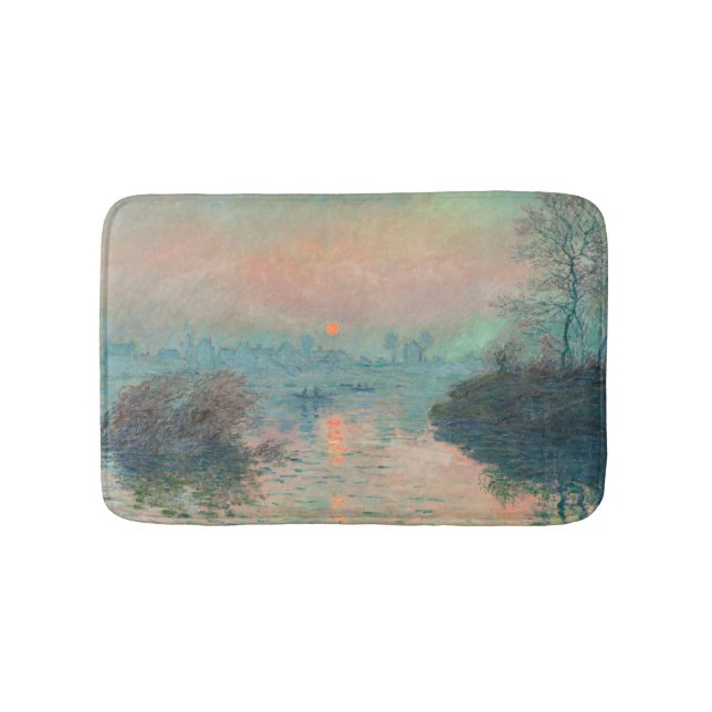 Monet Sunset Seine Fine Art Impressionism  Bath Mat (Front)