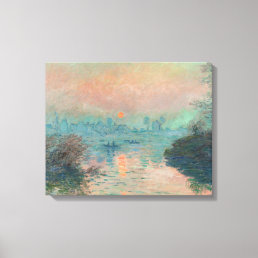 Monet Sunset Seine Fine Art Impressionism  Canvas Print
