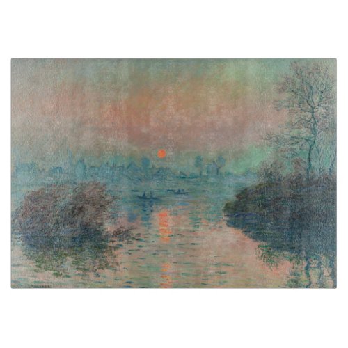 Monet Sunset Seine Fine Art Impressionism  Cutting Board