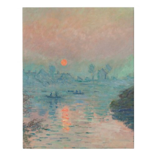 Monet Sunset Seine Fine Art Impressionism  Faux Canvas Print