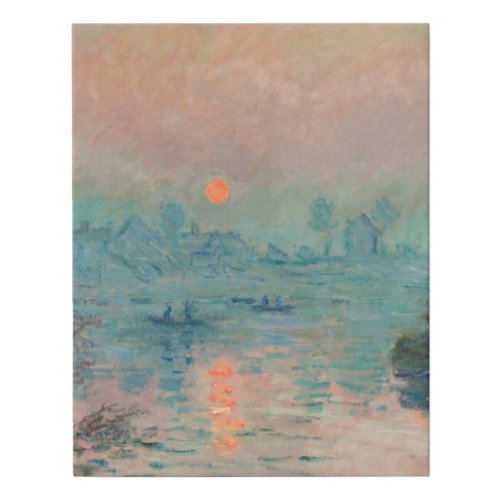 Monet Sunset Seine Fine Art Impressionism  Faux Canvas Print