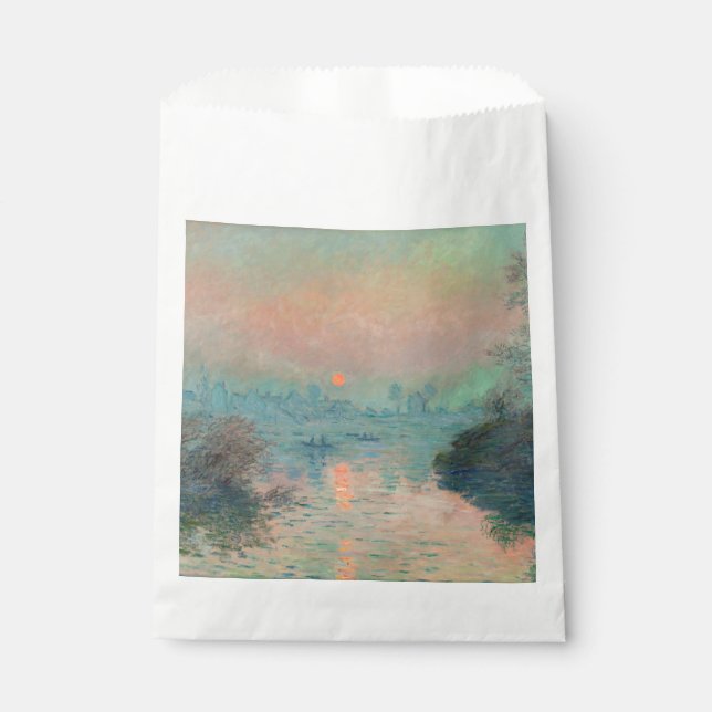 Monet Sunset Seine Fine Art Impressionism  Favor Bag (Front)