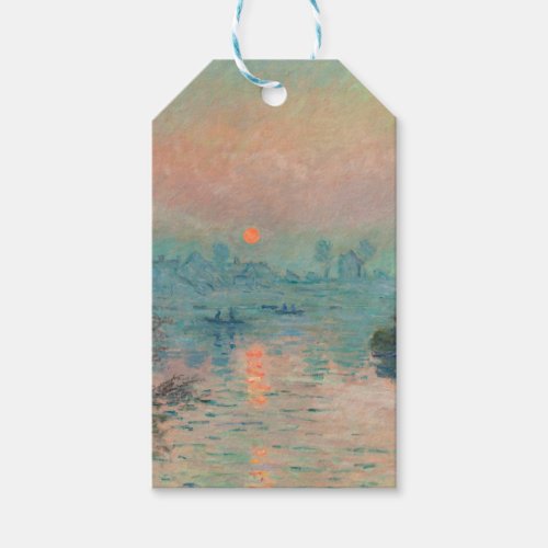 Monet Sunset Seine Fine Art Impressionism  Gift Tags
