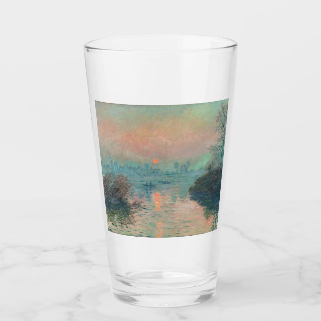 Monet Sunset Seine Fine Art Impressionism  Glass (Front)