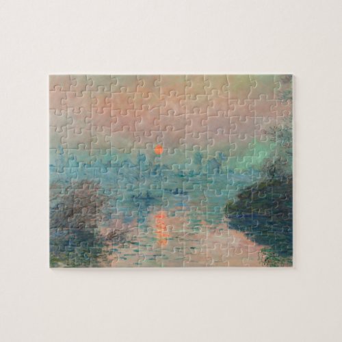 Monet Sunset Seine Fine Art Impressionism  Jigsaw Puzzle